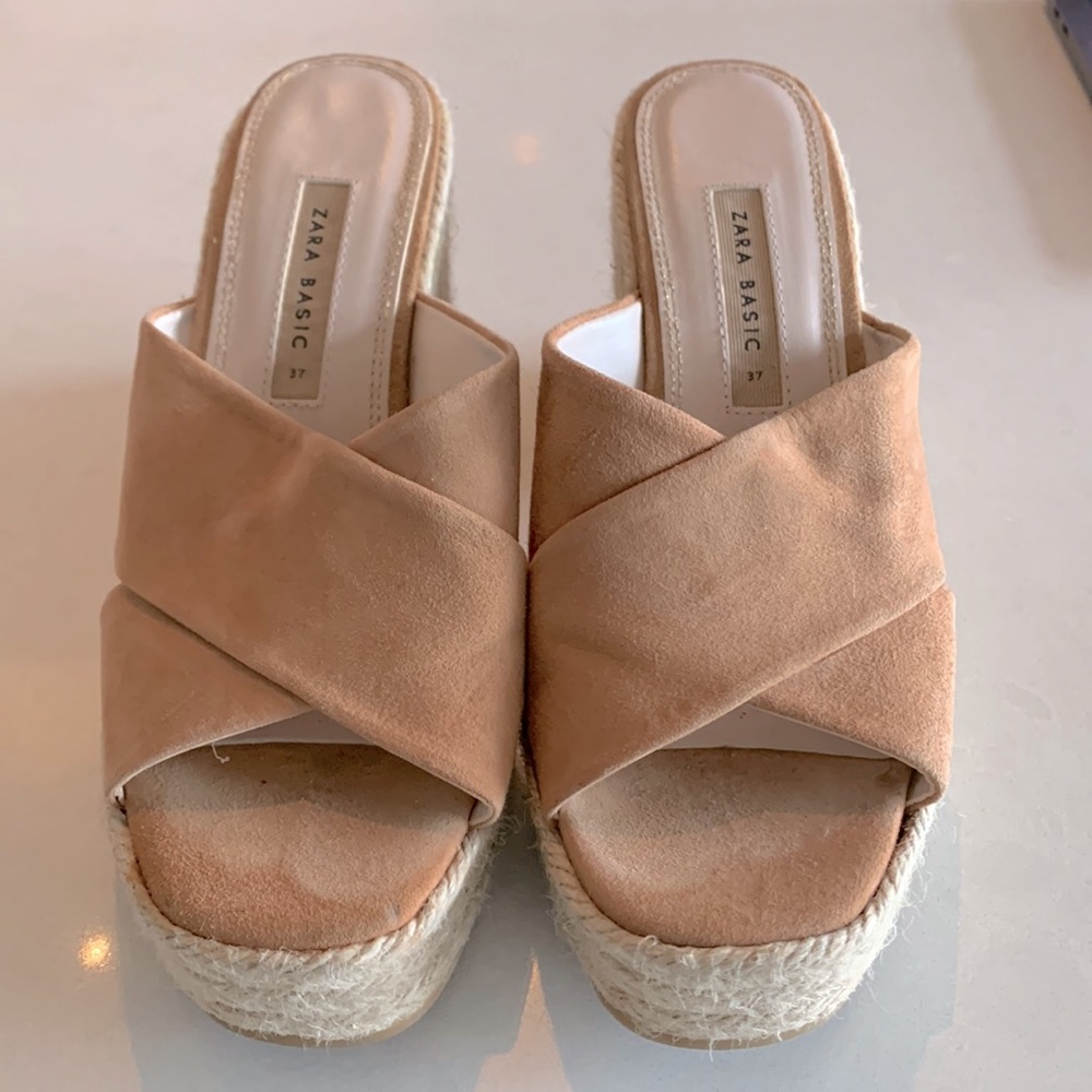 Zara woven platform sandal
